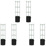 Cages à tomates avec sacs à plantes 6 pcs 154 cm acier et PP