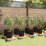 Cages à tomates avec sacs à plantes 8 pcs 116 cm acier et PP