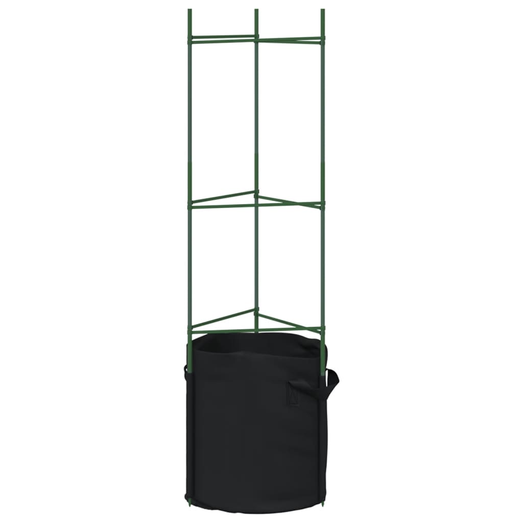 Cages à tomates avec sacs à plantes 8 pcs 116 cm acier et PP