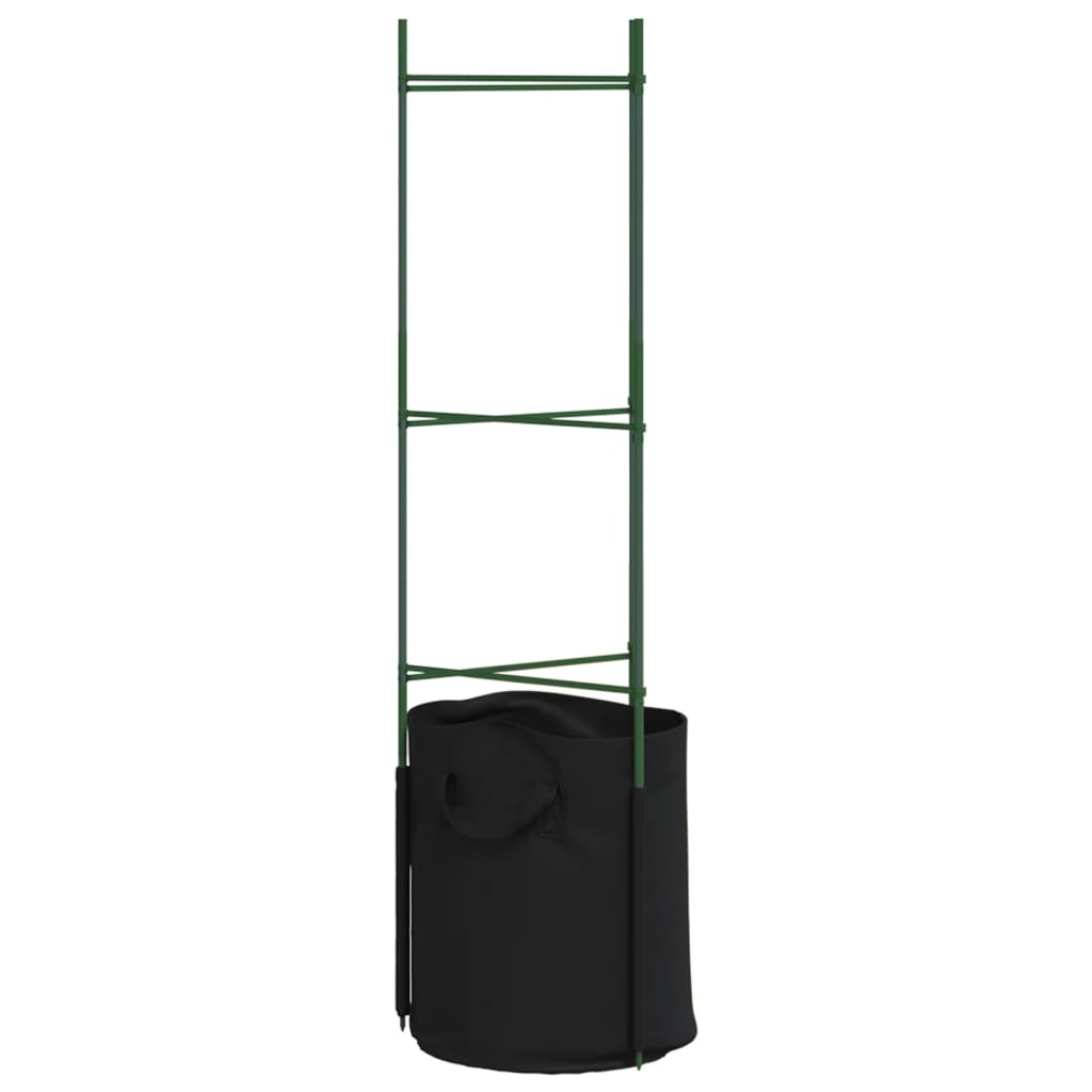 Cages à tomates avec sacs à plantes 8 pcs 116 cm acier et PP