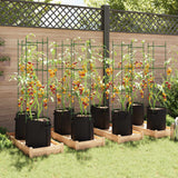 Cages à tomates avec sacs à plantes 8 pcs 154 cm acier et PP