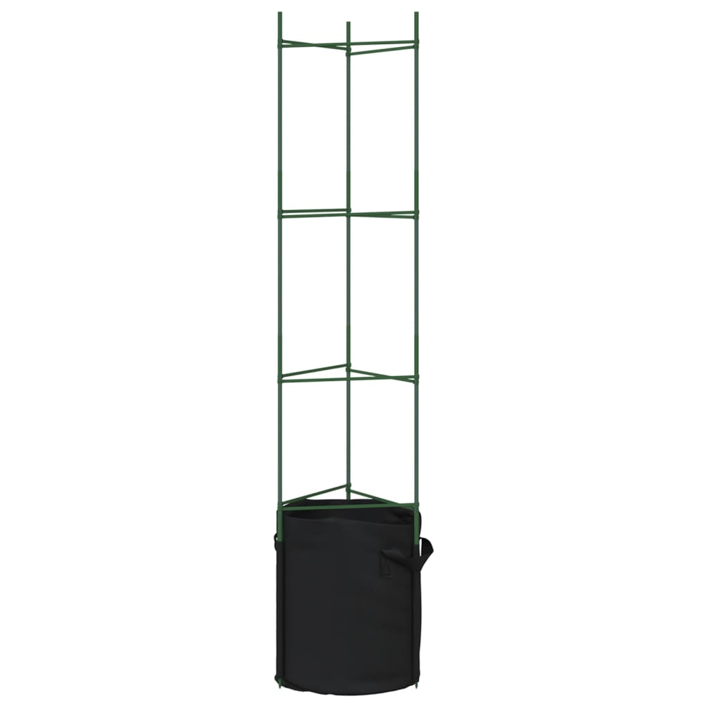 Cages à tomates avec sacs à plantes 8 pcs 154 cm acier et PP