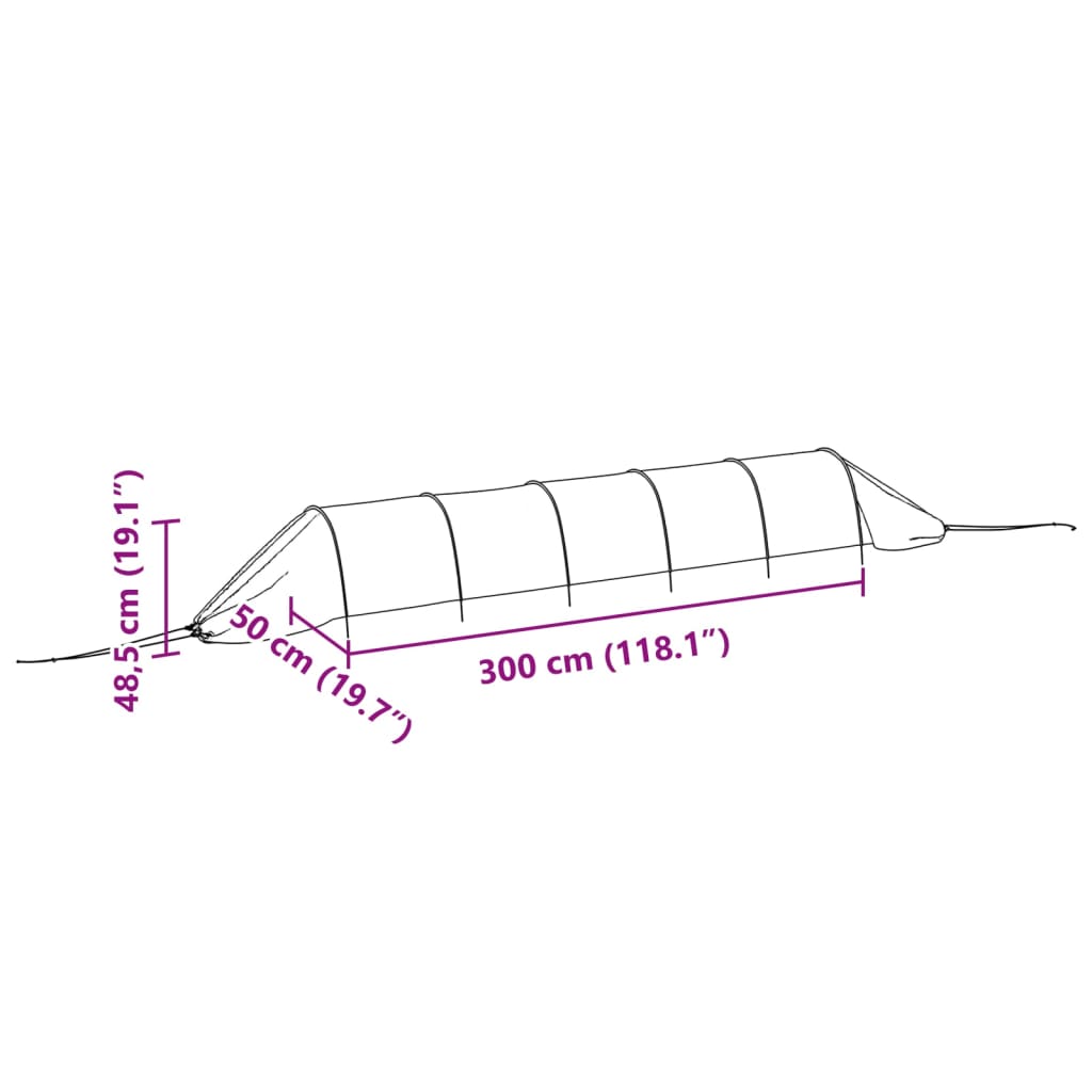 Netztunnel 3 Stück aus schwarzem Stahl und Polyethylen