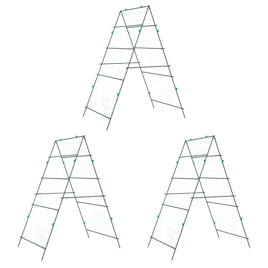 Garden Trellis for Climbing Plants 3pcs A Shape Steel