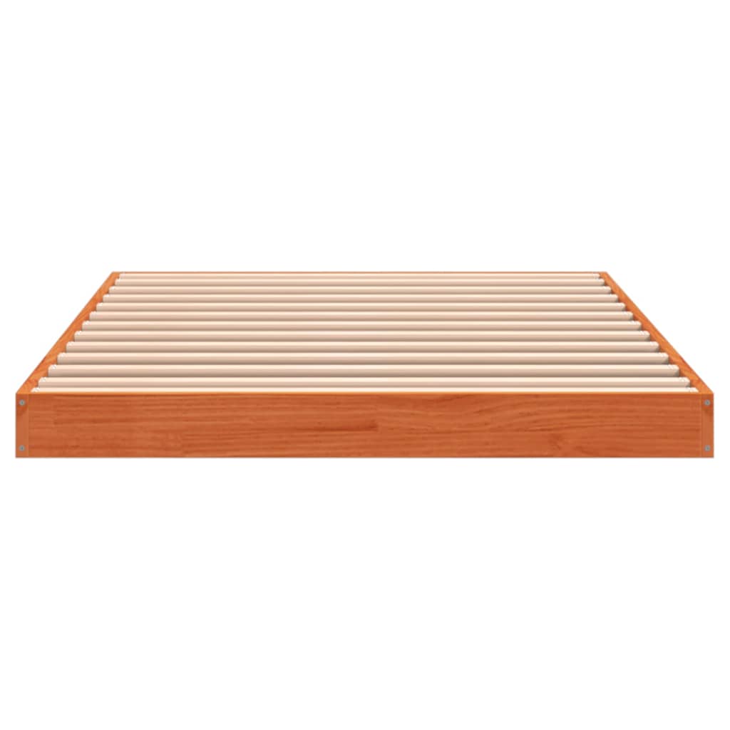 Cadre de lit sans matelas cire marron 90x200 cm bois pin massif