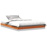 Cadre de lit sans matelas cire marron 135x190cm bois pin massif