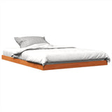 Cadre de lit sans matelas cire marron 135x190cm bois pin massif