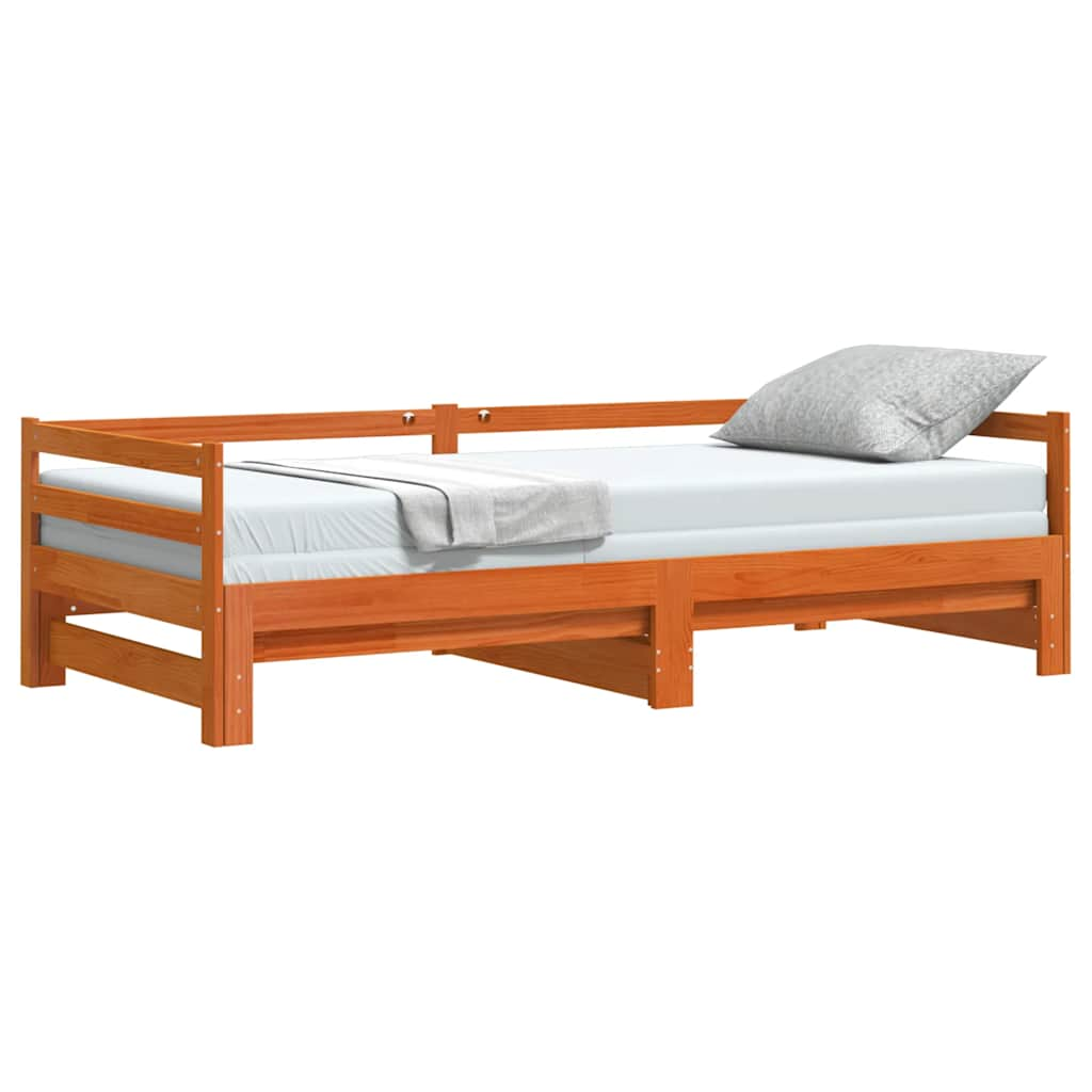 Day bed and trundle bed without mattress 90x190 cm solid wood