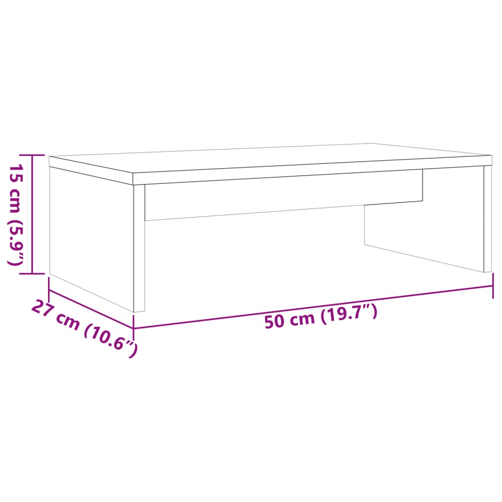 Support de moniteur marron miel 50x27x15 cm bois de pin solide