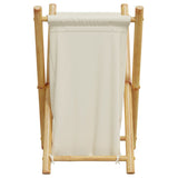 Panier à linge blanc crème 41,5x36x63,5 cm bambou