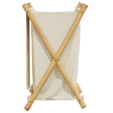 Panier à linge blanc crème 41,5x36x63,5 cm bambou