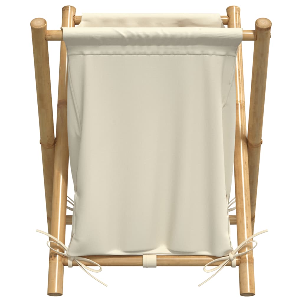 Panier à linge blanc crème 45x55x63,5 cm bambou