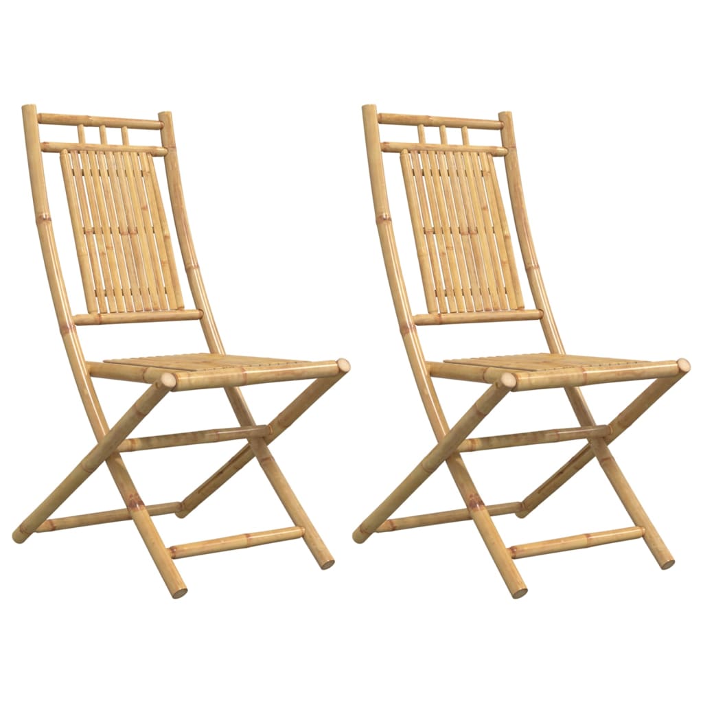 Chaises pliables de jardin lot de 2 46x66x99 cm bambou