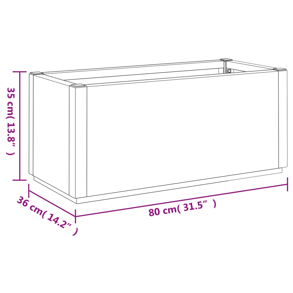 Jardinière blanc 80x36x35 cm PP