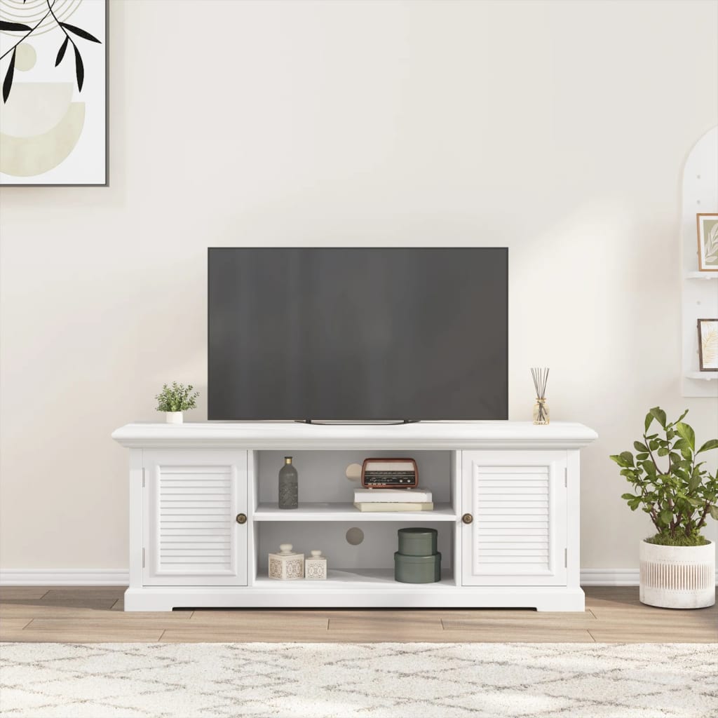 Meuble TV blanc 110x30x41 cm bois d'ingénierie