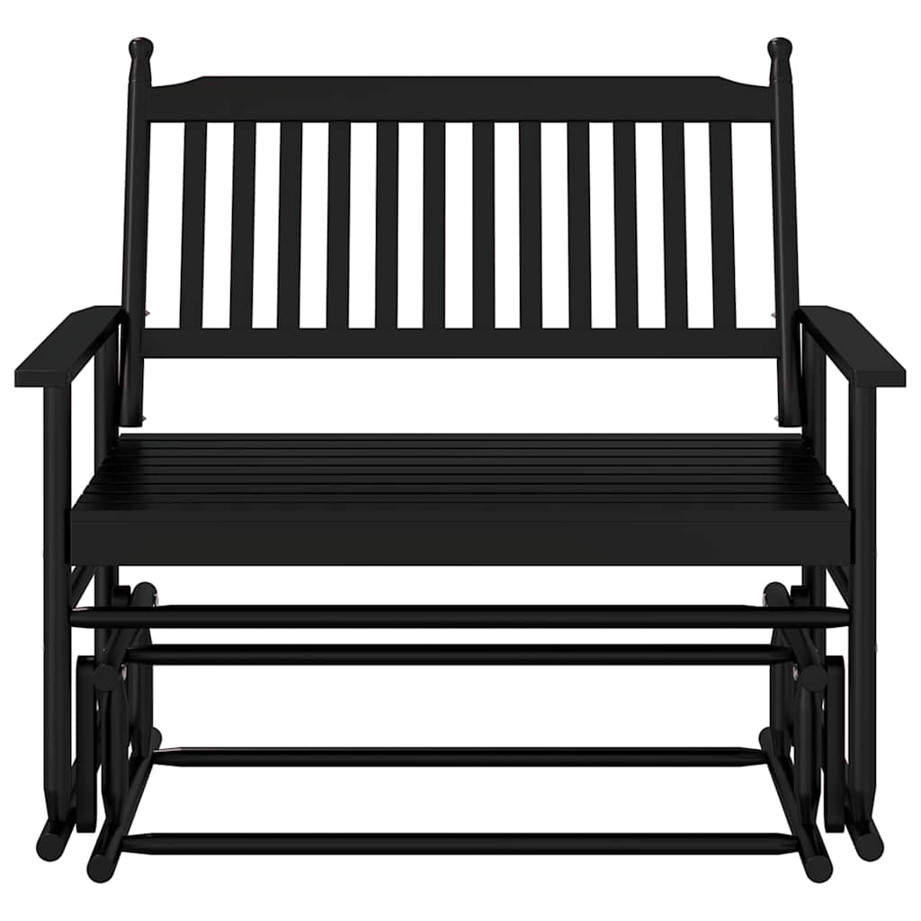 Banc balancelle noir 118x70x104,5 cm bois massif de peuplier