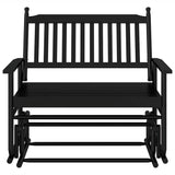 Banc balancelle noir 118x70x104,5 cm bois massif de peuplier