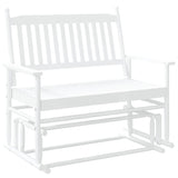 White swing bench 118x70x104.5 cm solid poplar wood