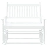 White swing bench 118x70x104.5 cm solid poplar wood