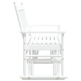 White swing bench 118x70x104.5 cm solid poplar wood