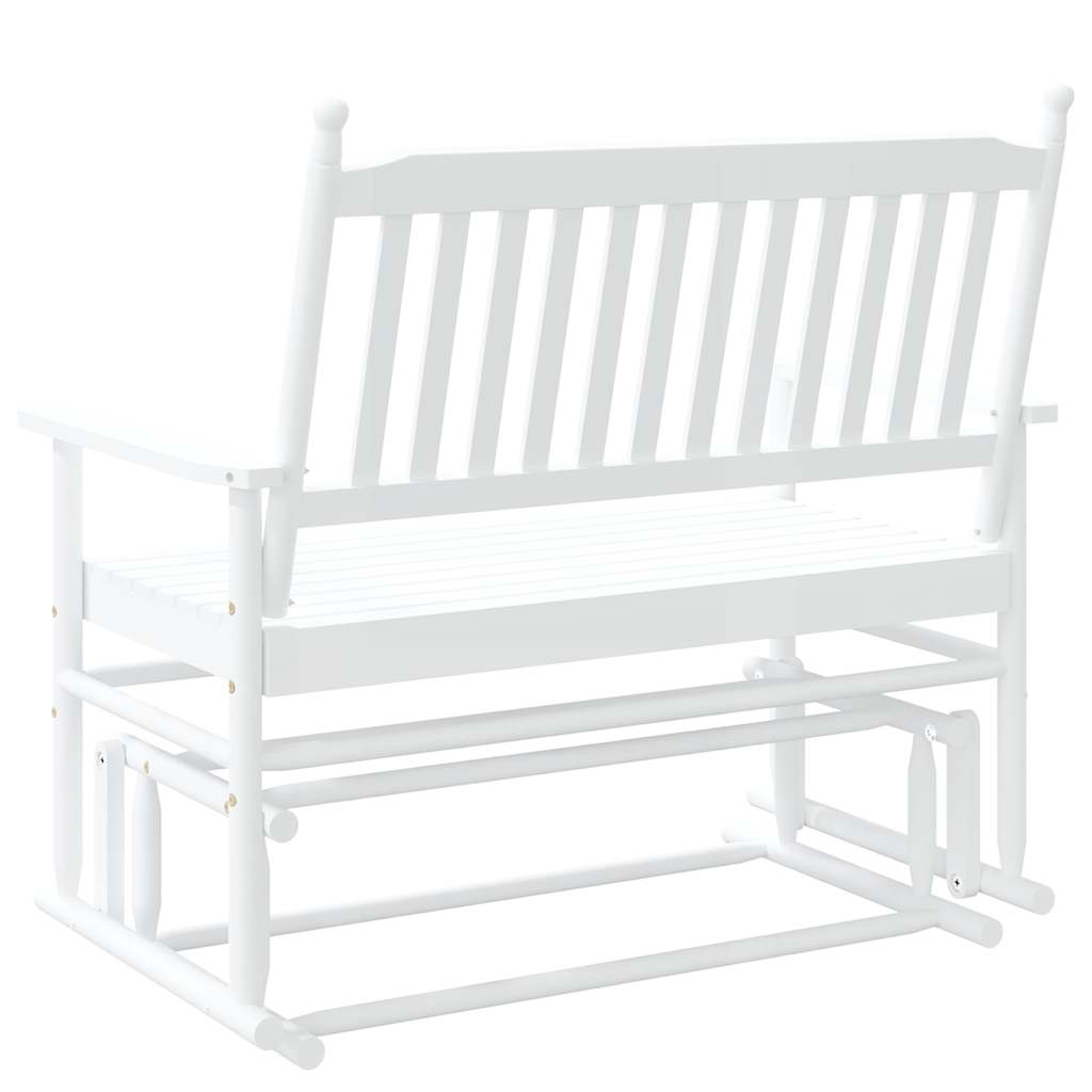 White swing bench 118x70x104.5 cm solid poplar wood