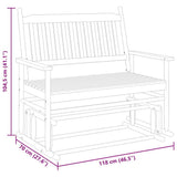 Banc balancelle blanc 118x70x104,5 cm bois massif de peuplier