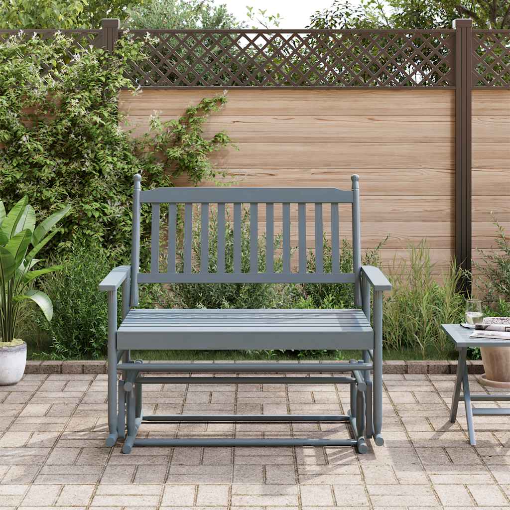 Banc balancelle gris 118x70x104,5 cm bois massif de peuplier