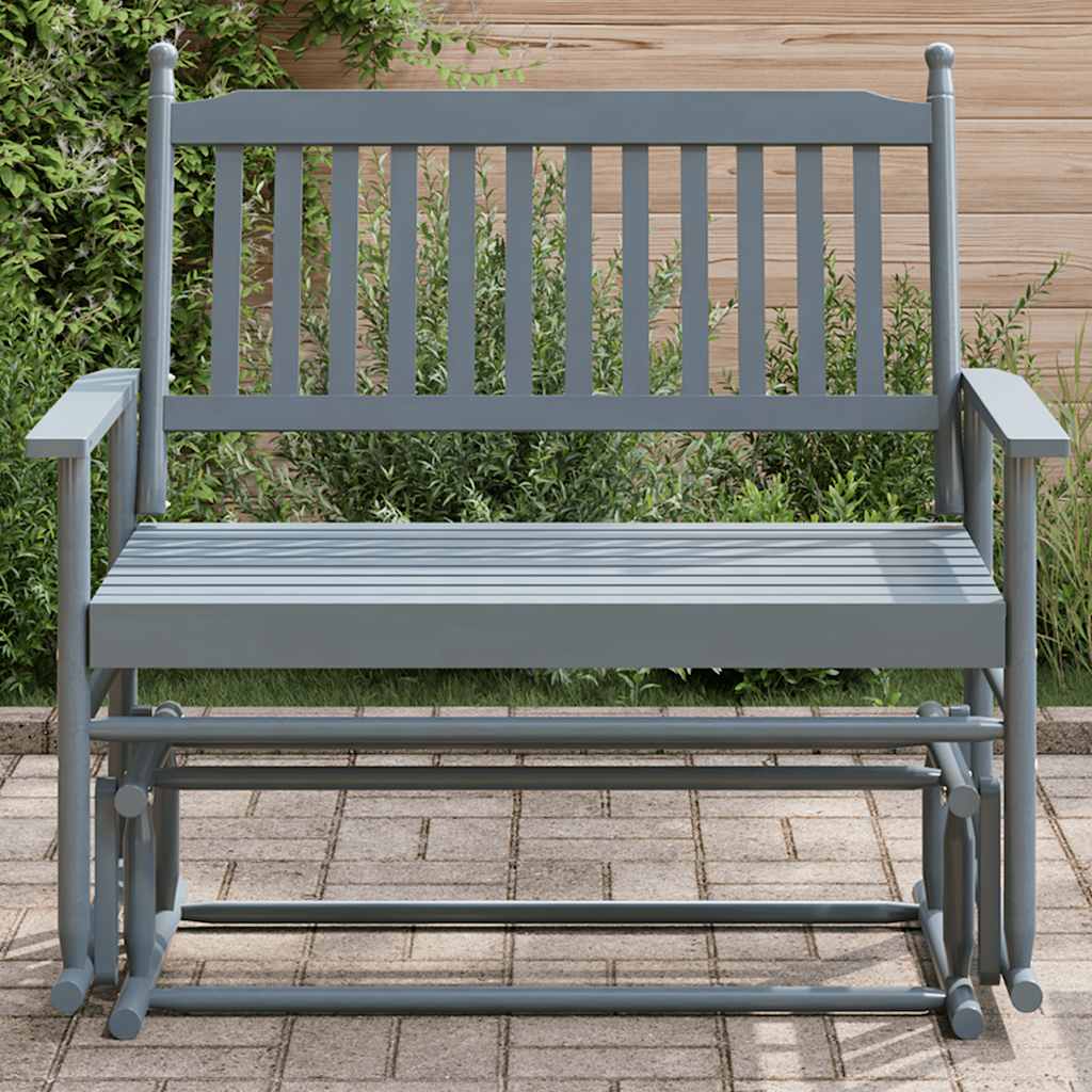 Banc balancelle gris 118x70x104,5 cm bois massif de peuplier