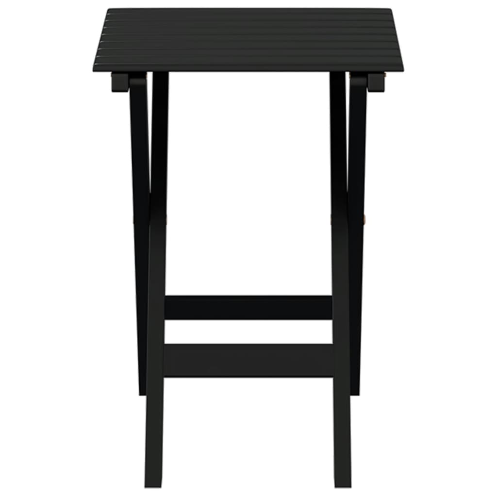 Table d’appoint pliable noir bois de peuplier massif