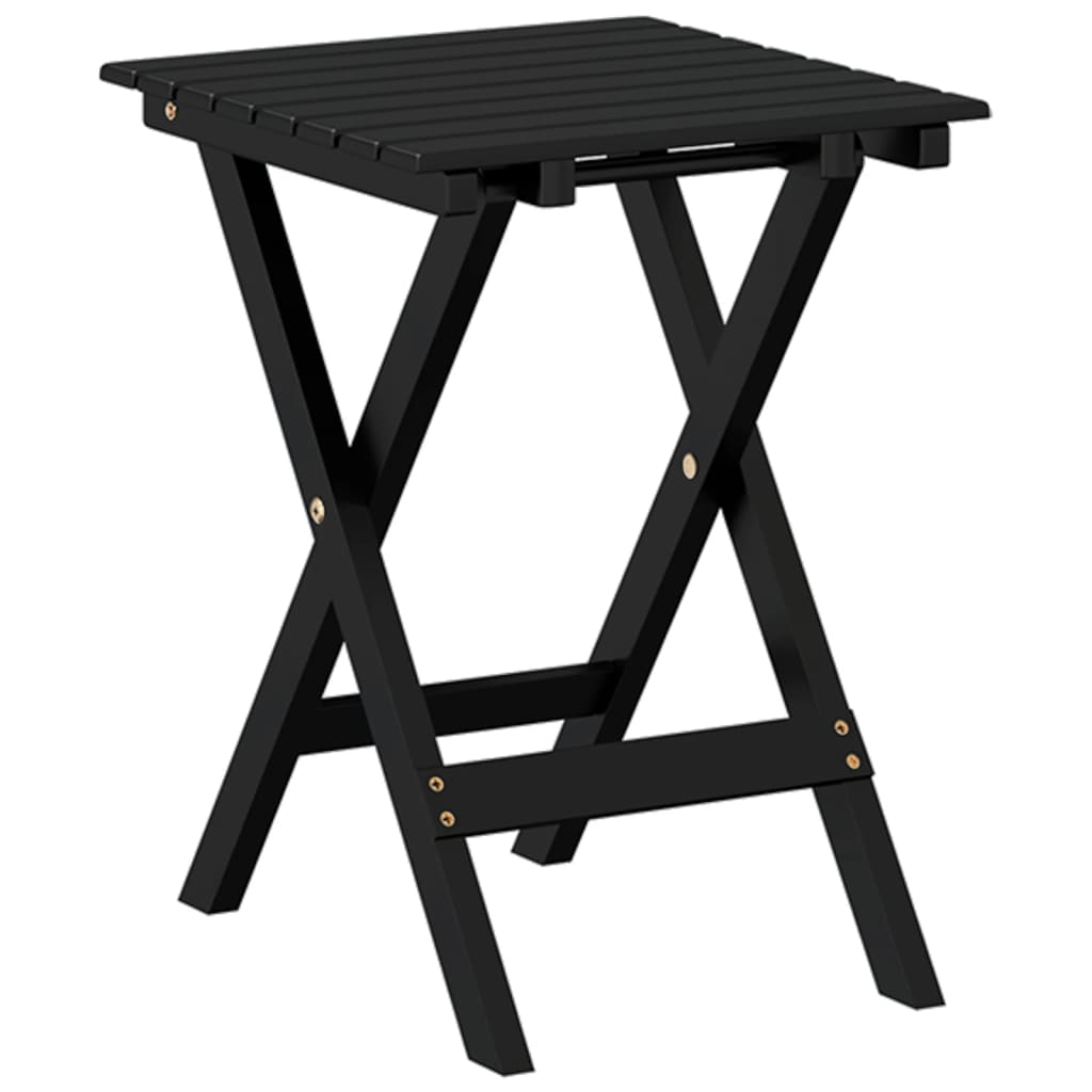 Table d’appoint pliable noir bois de peuplier massif