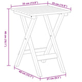 Table d’appoint pliable noir bois de peuplier massif