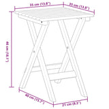 Table d’appoint pliable marron bois de peuplier massif