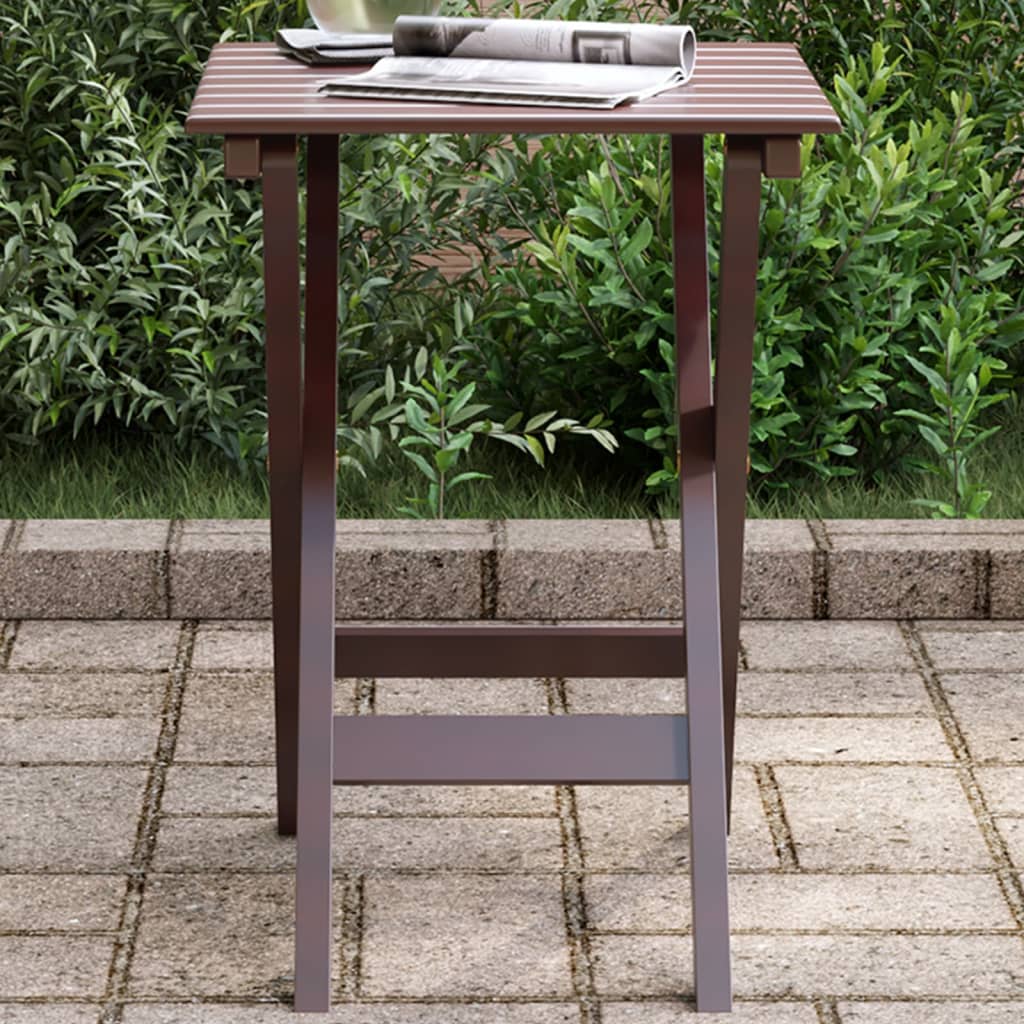 Table d’appoint pliable marron bois de peuplier massif