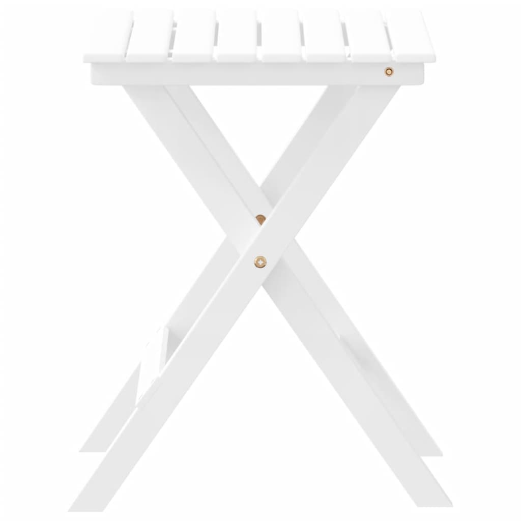 Table d’appoint pliable blanc bois de peuplier massif