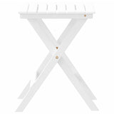 Table d’appoint pliable blanc bois de peuplier massif