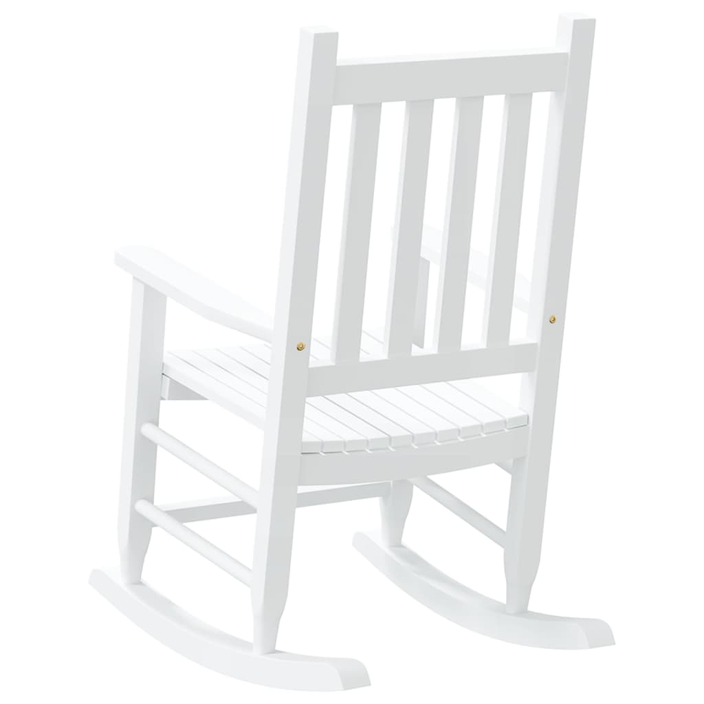 Chaise à bascule enfants blanc bois de peuplier massif