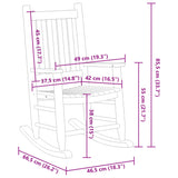 Chaise à bascule enfants blanc bois de peuplier massif