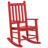 Chaise à bascule enfants rouge bois de peuplier massif