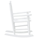 Chaise à bascule enfants blanc bois de peuplier massif