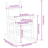 Chaise à bascule enfants blanc bois de peuplier massif