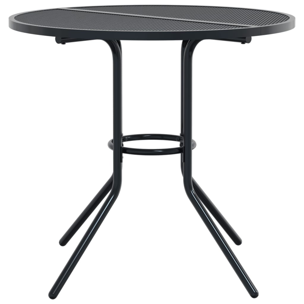 Table de patio ronde anthracite acier enduit de poudre