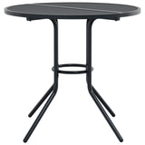 Table de patio ronde anthracite acier enduit de poudre