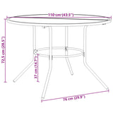 Table de patio ronde anthracite acier enduit de poudre