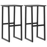 Tabourets de bar lot de 2 noir acier enduit de poudre