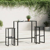 Tabourets de bar lot de 2 noir acier enduit de poudre