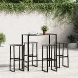 Tabourets de bar lot de 4 noir acier enduit de poudre