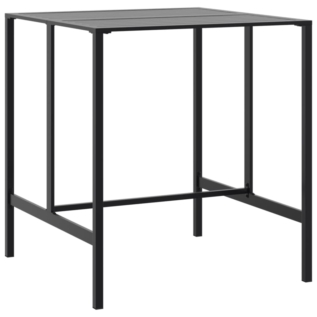 Table de bar noir 100x100x110 cm acier enduit de poudre