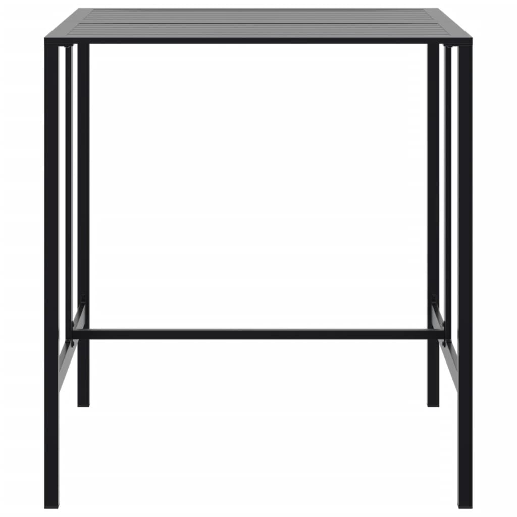 Table de bar noir 100x100x110 cm acier enduit de poudre