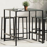 Table de bar noir 100x100x110 cm acier enduit de poudre