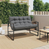 Banc de jardin avec coussin anthracite 113 cm acier